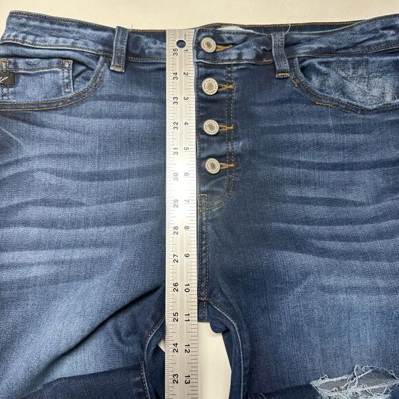 Kancan Jeans Womens 15 31 Kitson High Rise Ankle Skinny Blue Denim Distressed - Picture 8 of 13